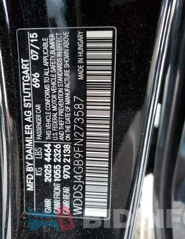 WDDSJ4GB9FN273587 Photo# 13