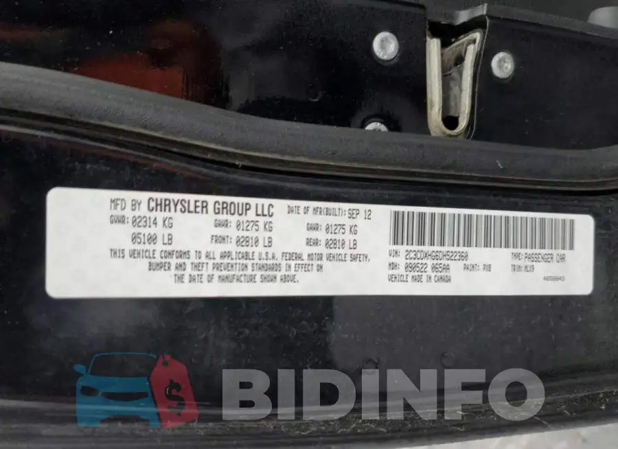 2C3CDXHG6DH522360 Photo# 13