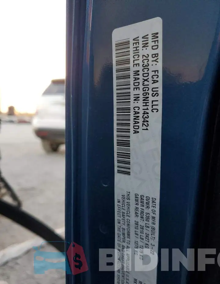 2C3CDXJG6NH143421 Photo# 10