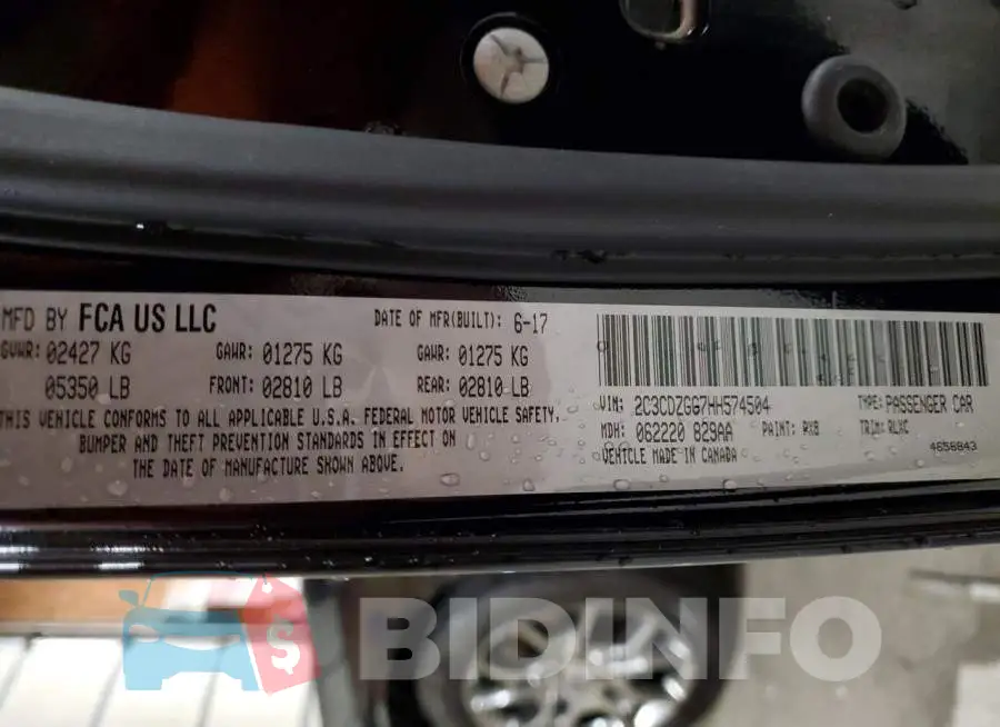 2C3CDZGG7HH574504 Photo# 12