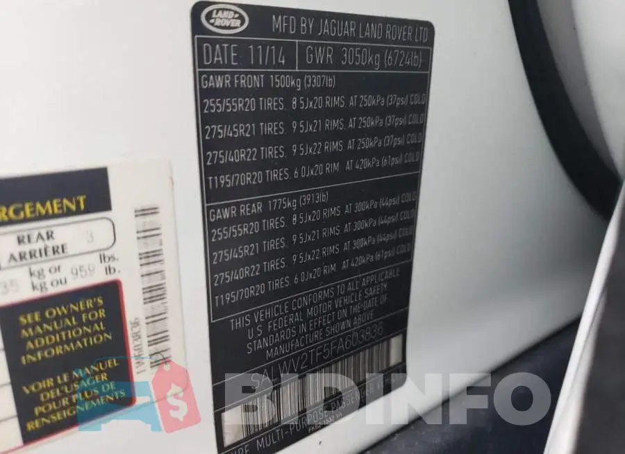 SALWV2TF5FA603836 Photo# 13