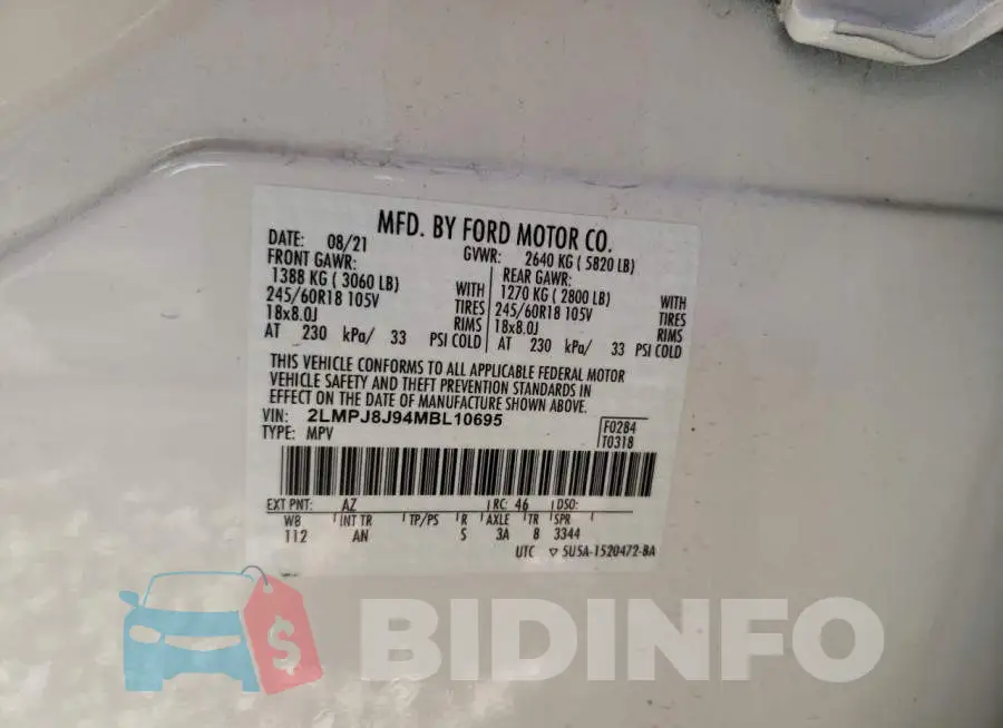 2LMPJ8J94MBL10695 Photo# 13
