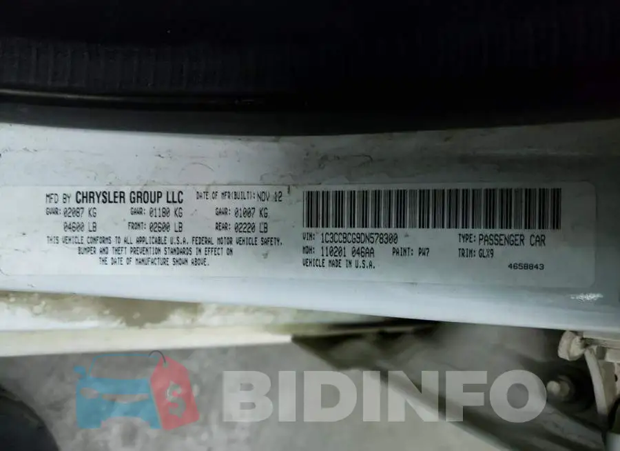 1C3CCBCG9DN578300 Photo# 12
