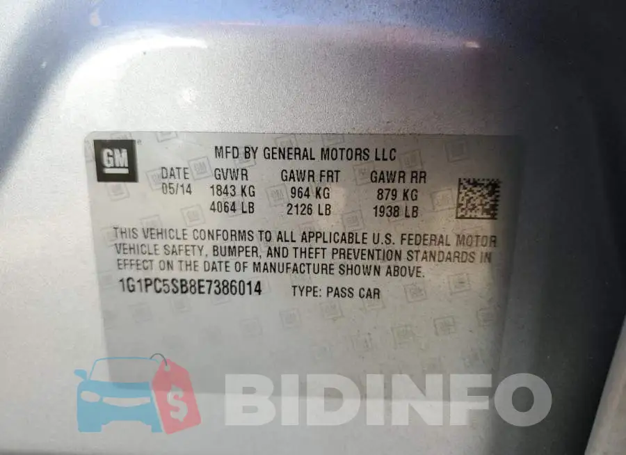 1G1PC5SB8E7386014 Photo# 10