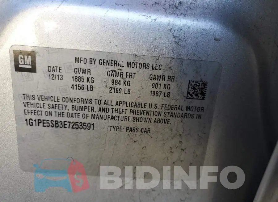 1G1PE5SB3E7253591 Photo# 12