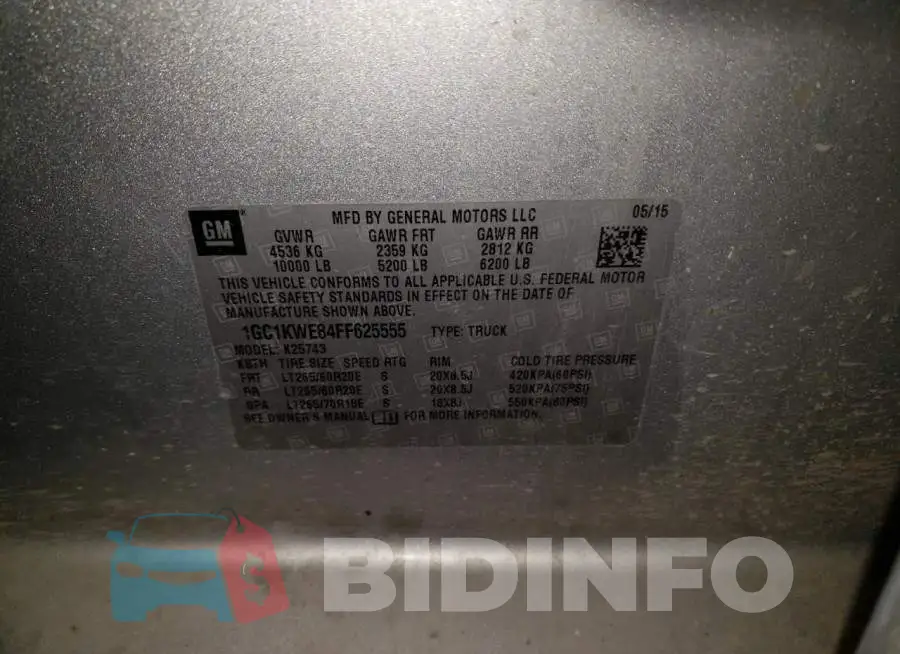 1GC1KWE84FF625555 Photo# 12
