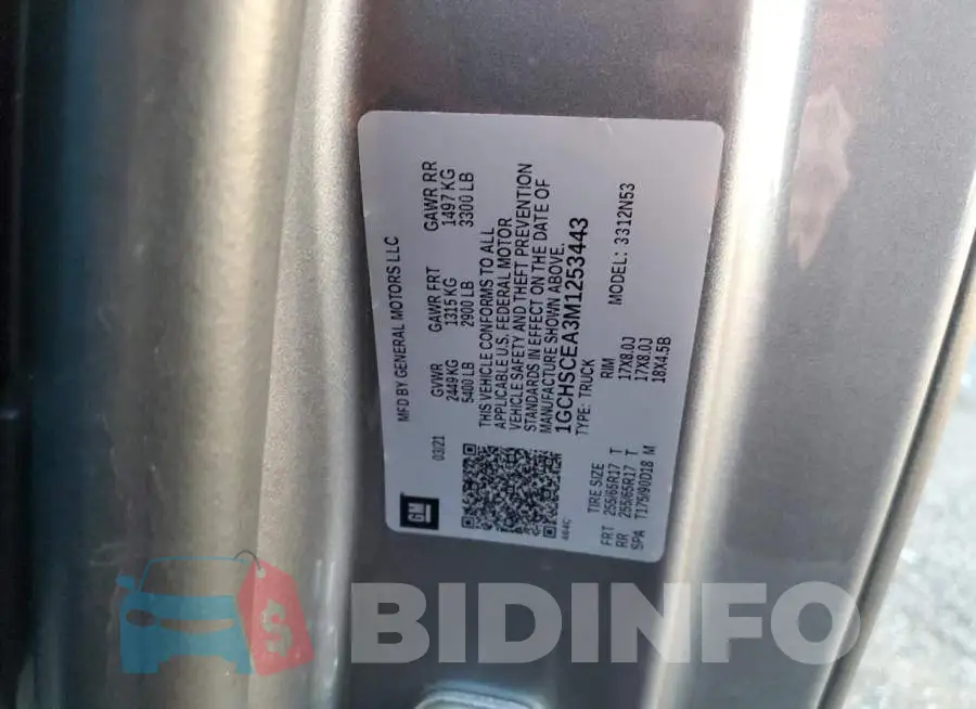 1GCHSCEA3M1253443 Photo# 12