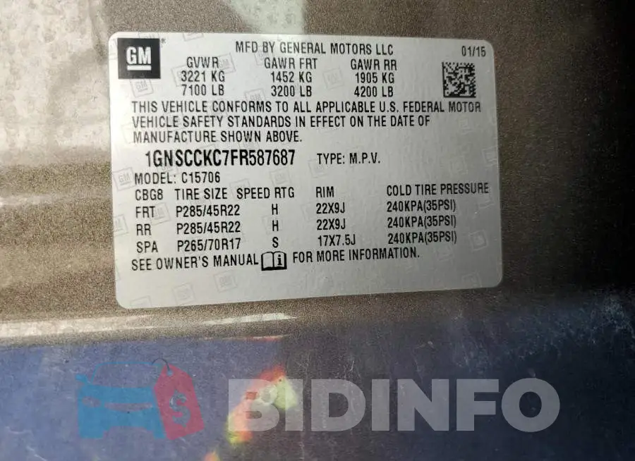 1GNSCCKC7FR587687 Photo# 13