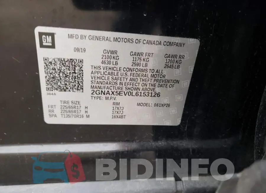 2GNAX5EV0L6153126 Photo# 10
