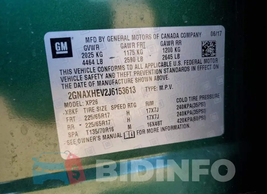 2GNAXHEV2J6153613 Photo# 10