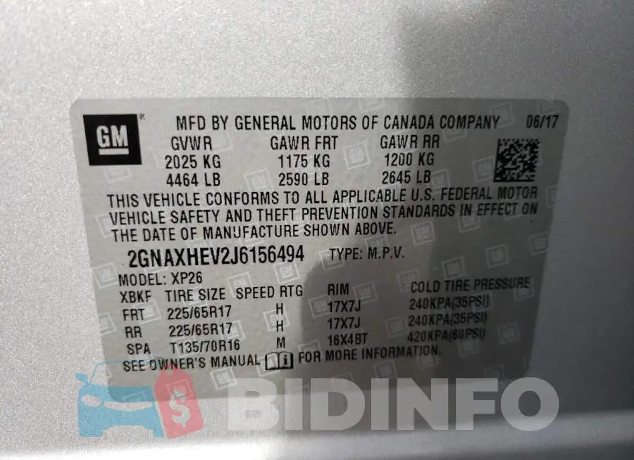 2GNAXHEV2J6156494 Photo# 10