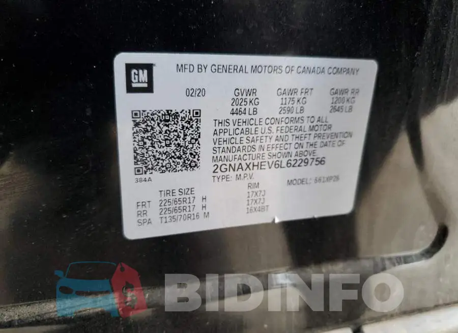 2GNAXHEV6L6229756 Photo# 10