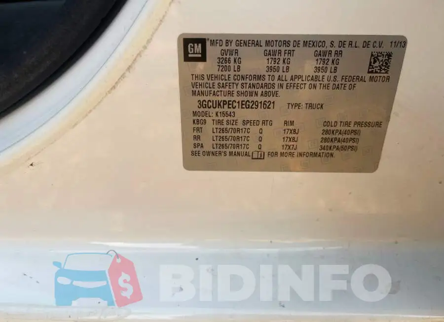 3GCUKPEC1EG291621 Photo# 10