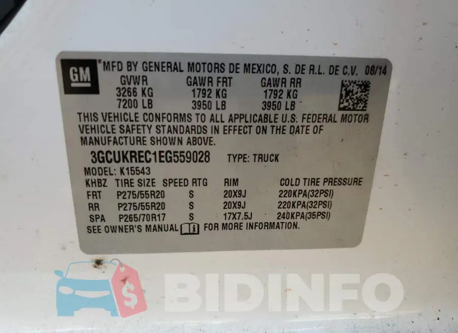3GCUKREC1EG559028 Photo# 12