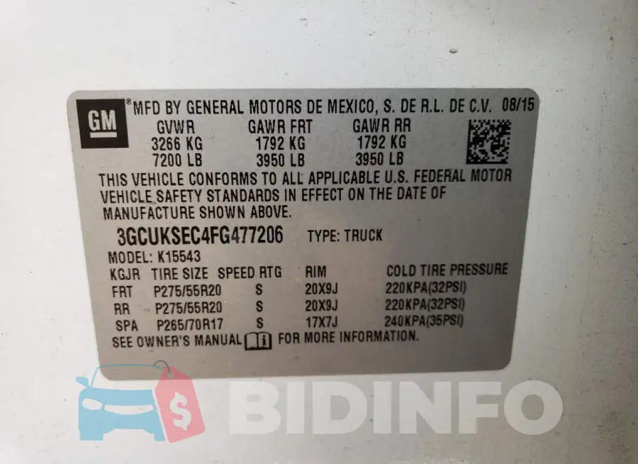 3GCUKSEC4FG477206 Photo# 12