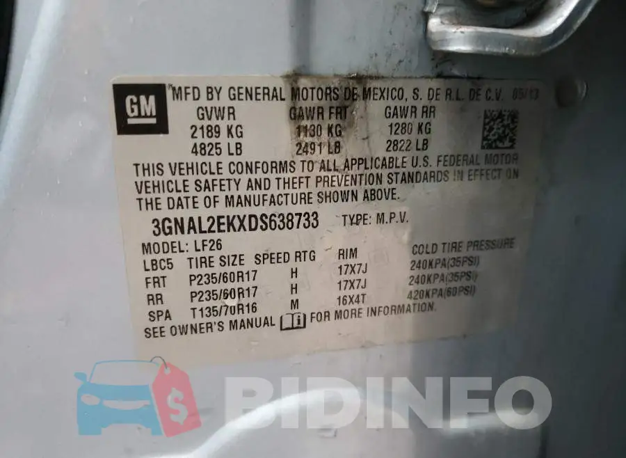 3GNAL2EKXDS638733 Photo# 10