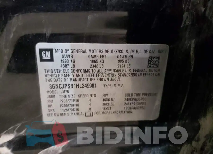 3GNCJPSB1HL249981 Photo# 13