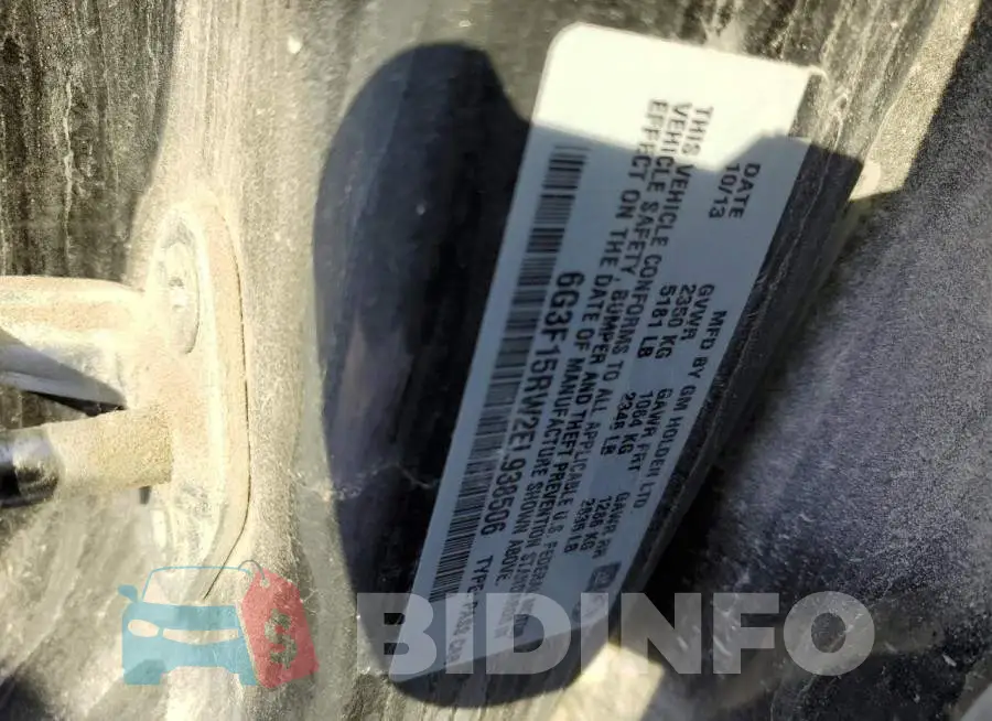 6G3F15RW2EL938506 Photo# 10
