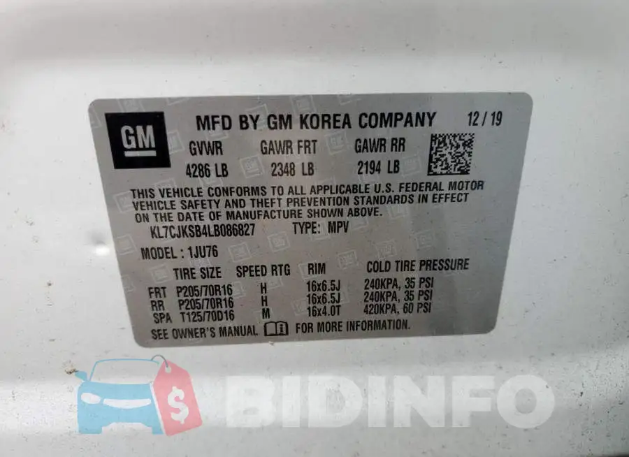 KL7CJKSB4LB086827 Photo# 13