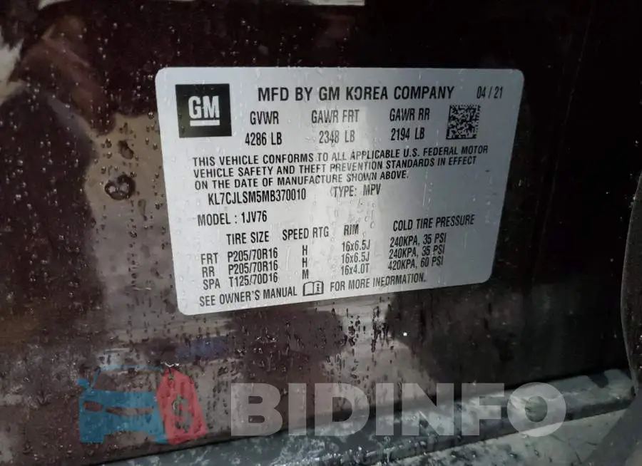 KL7CJLSM5MB370010 Photo# 12