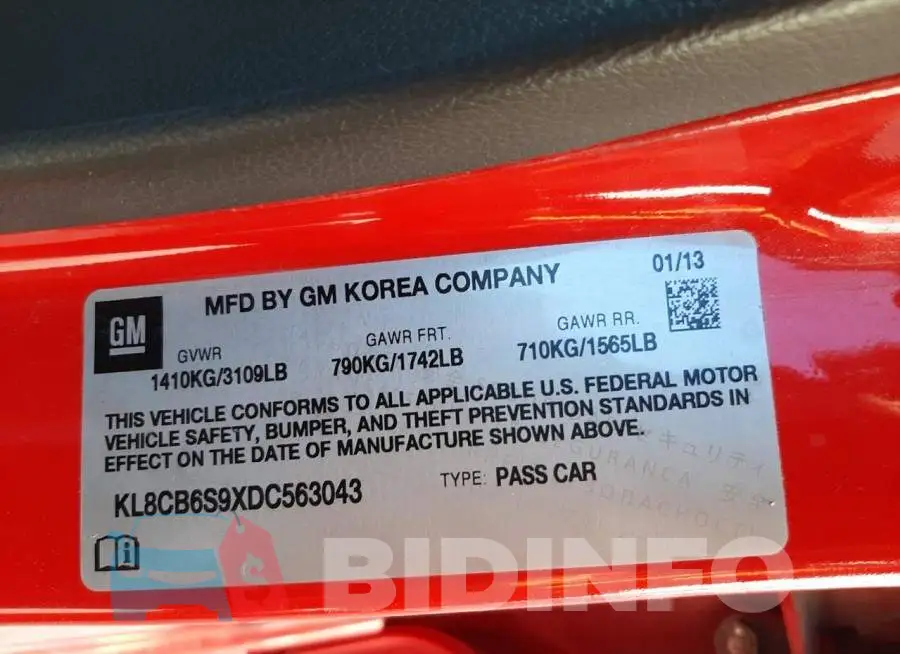 KL8CB6S9XDC563043 Photo# 12