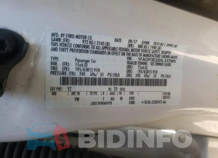 1FADP3E22HL337665 Photo# 10