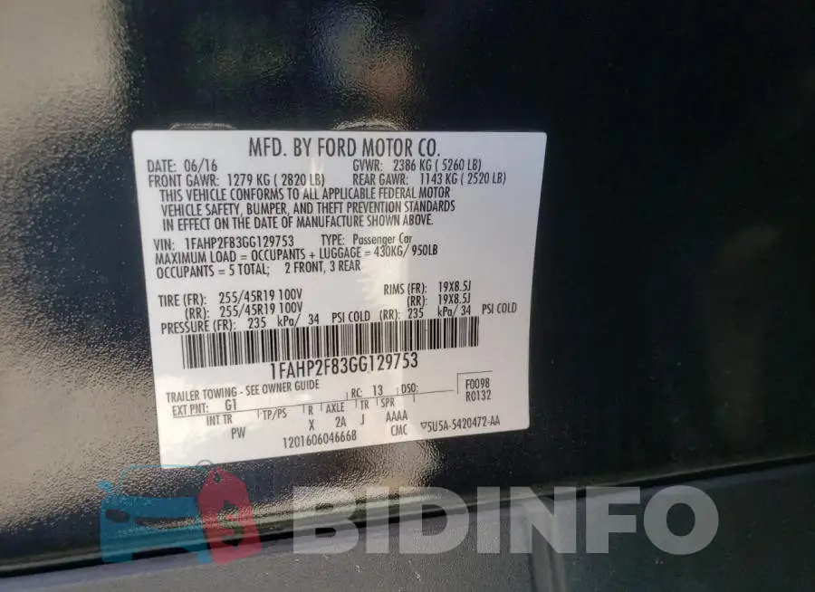 1FAHP2F83GG129753 Photo# 10