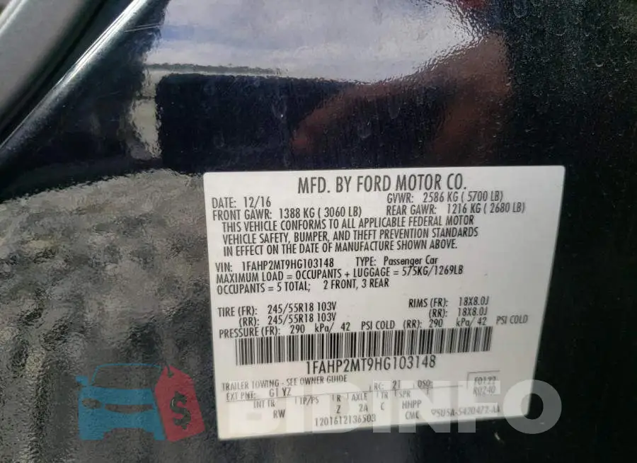 1FAHP2MT9HG103148 Photo# 12
