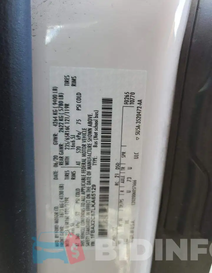 1FBAX2C87LKA65129 Photo# 10