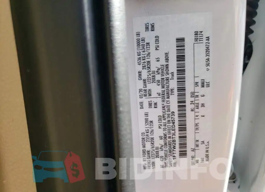1FT7W2BT3LED45739 Photo# 10