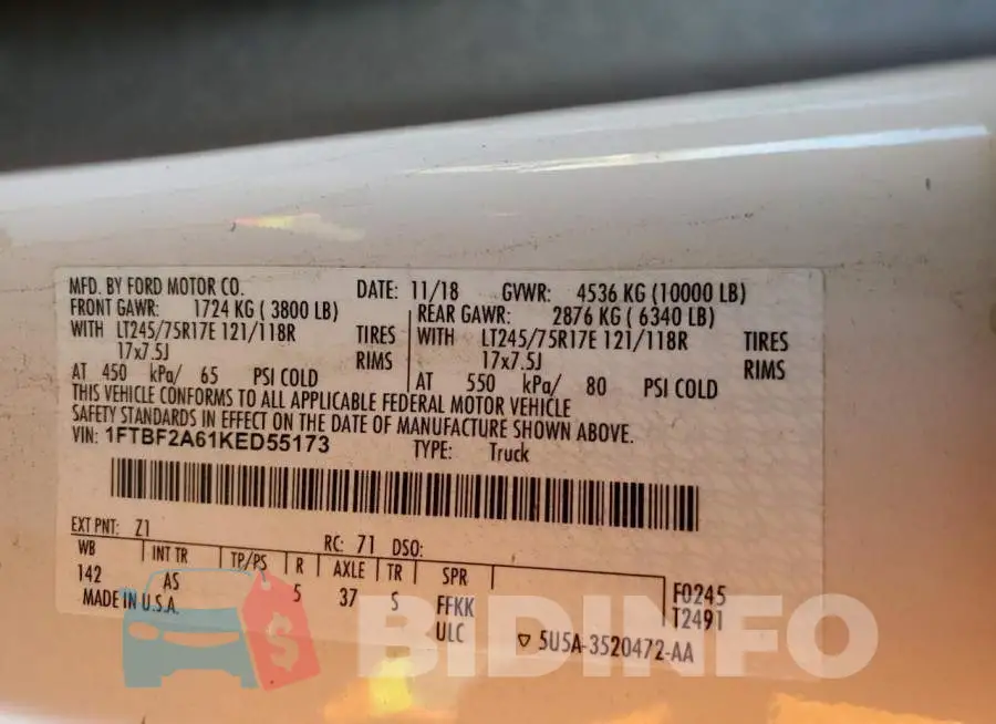 1FTBF2A61KED55173 Photo# 12