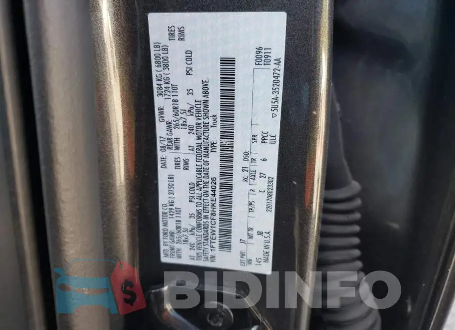 1FTEW1CF8HKE44026 Photo# 13