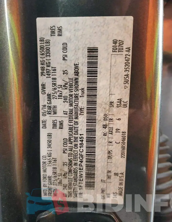 1FTEW1EP4GFC18451 Photo# 12