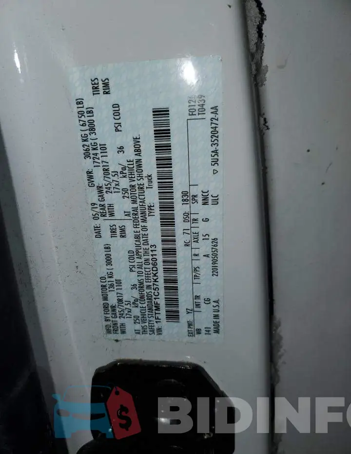 1FTMF1C57KKD60113 Photo# 12