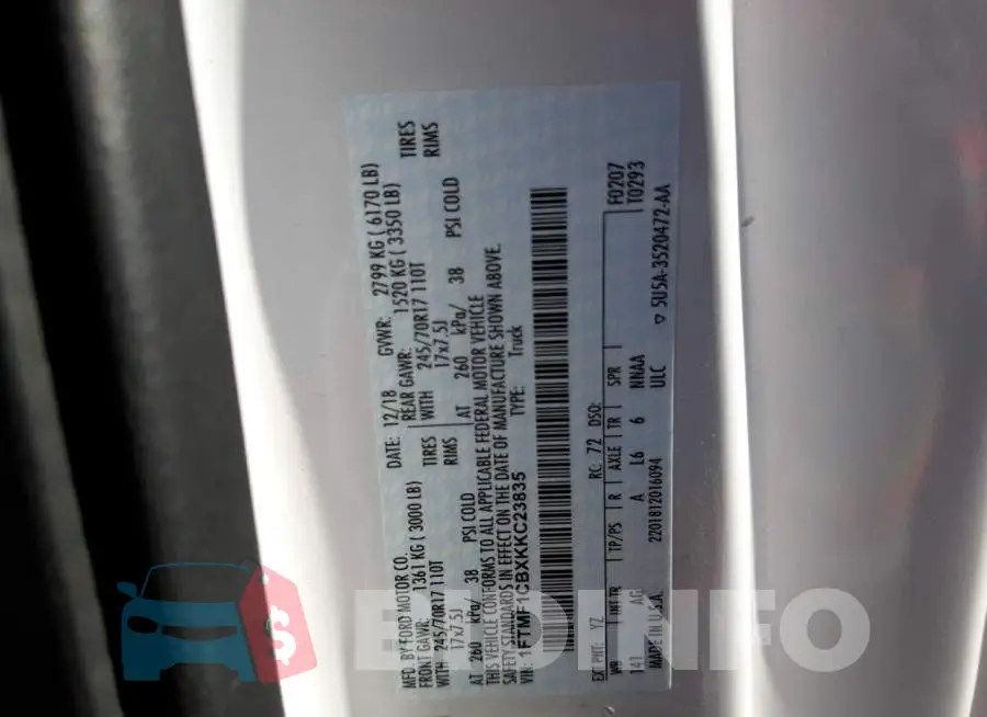 1FTMF1CBXKKC23835 Photo# 10