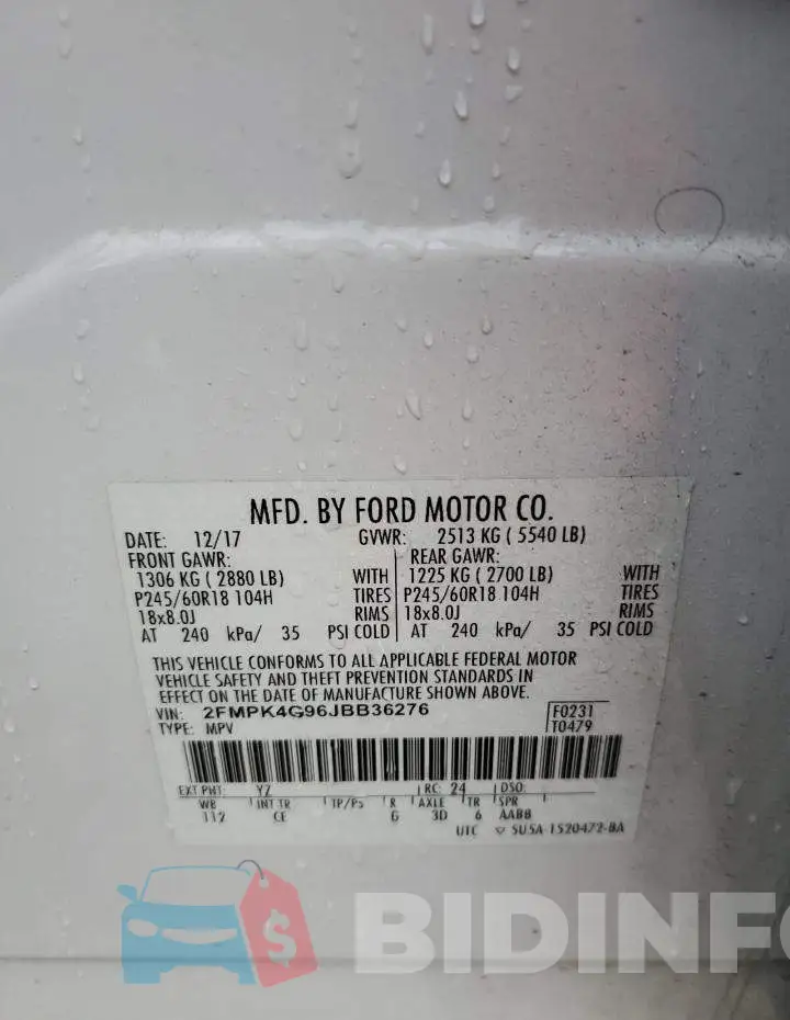2FMPK4G96JBB36276 Photo# 13