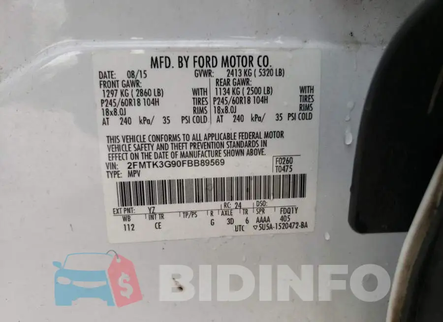 2FMTK3G90FBB89569 Photo# 10