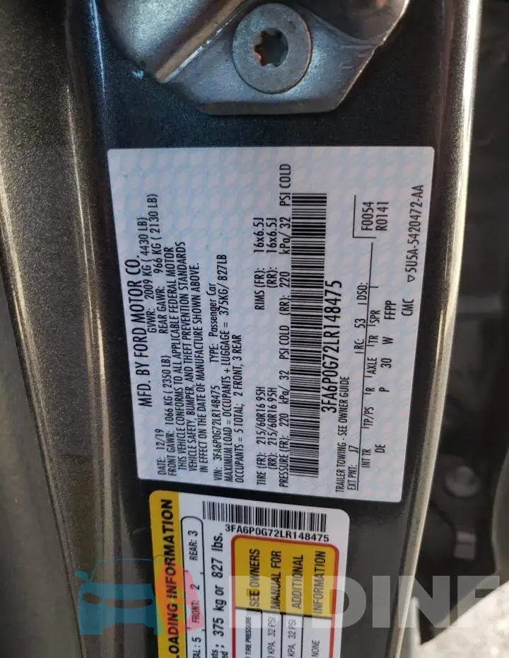 3FA6P0G72LR148475 Photo# 10