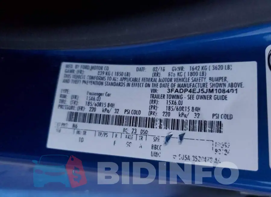 3FADP4EJ5JM108401 Photo# 12