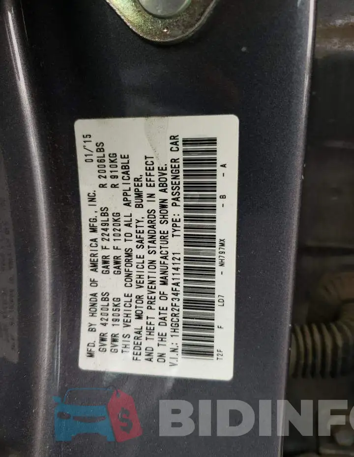 1HGCR2F34FA114121 Photo# 12