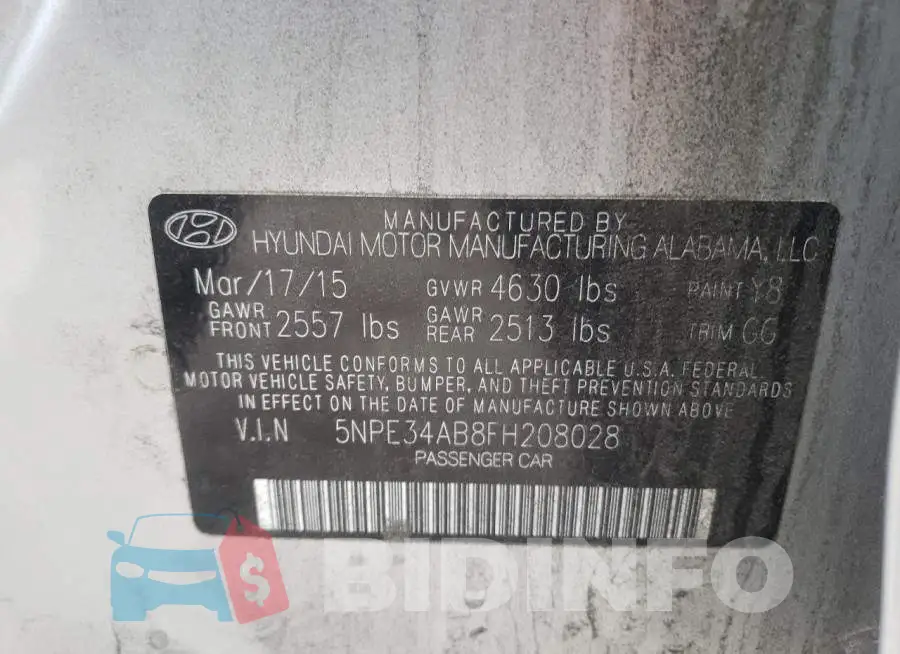 5NPE34AB8FH208028 Photo# 10