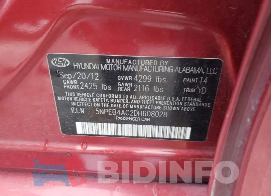 5NPEB4AC2DH608028 Photo# 12