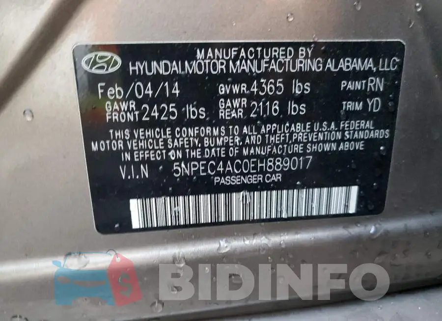 5NPEC4AC0EH889017 Photo# 12