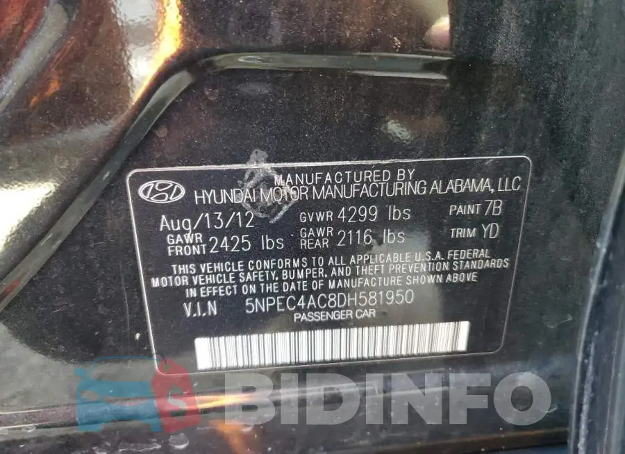 5NPEC4AC8DH581950 Photo# 13