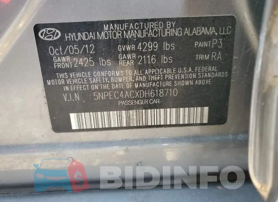 5NPEC4ACXDH618710 Photo# 12