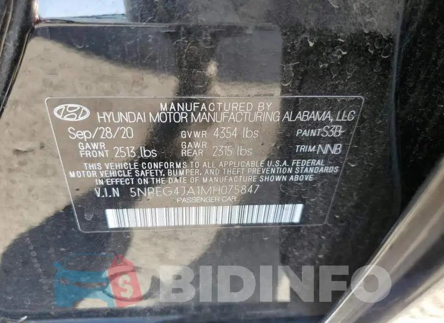 5NPEG4JA1MH075847 Photo# 10