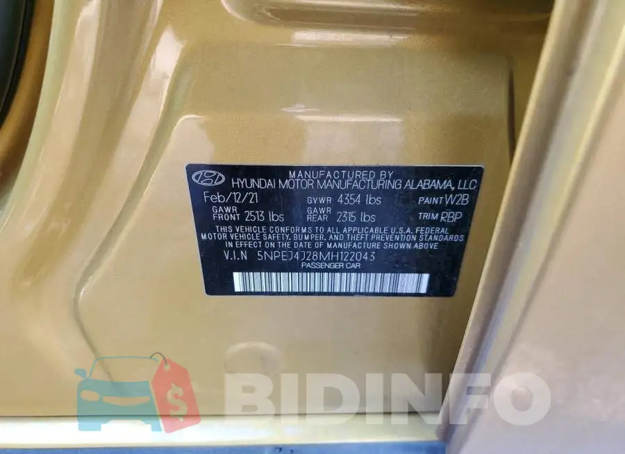 5NPEJ4J28MH122043 Photo# 12