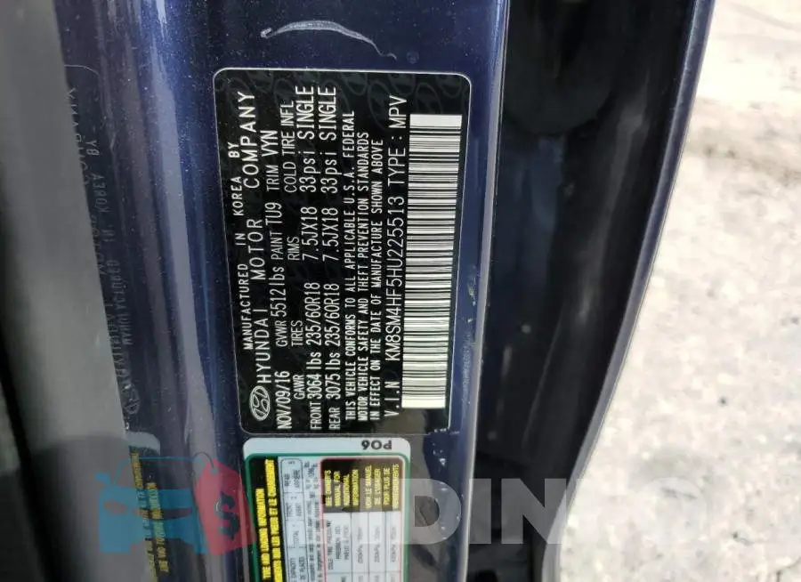 KM8SM4HF5HU225513 Photo# 10