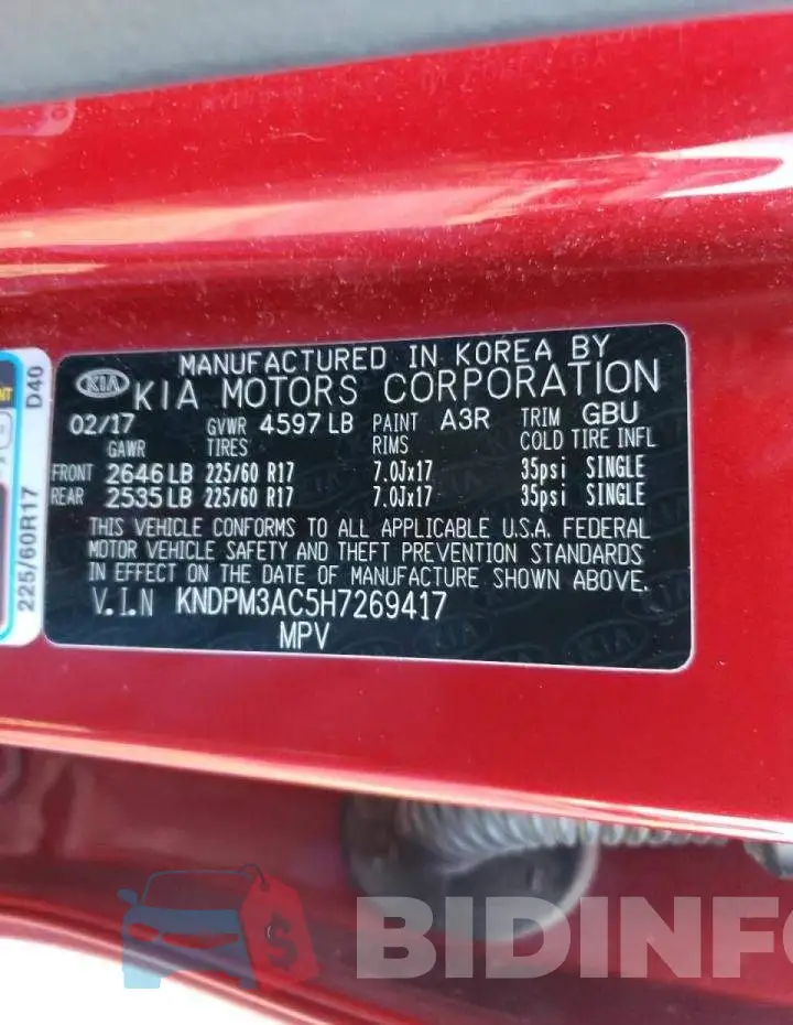 KNDPM3AC5H7269417 Photo# 13