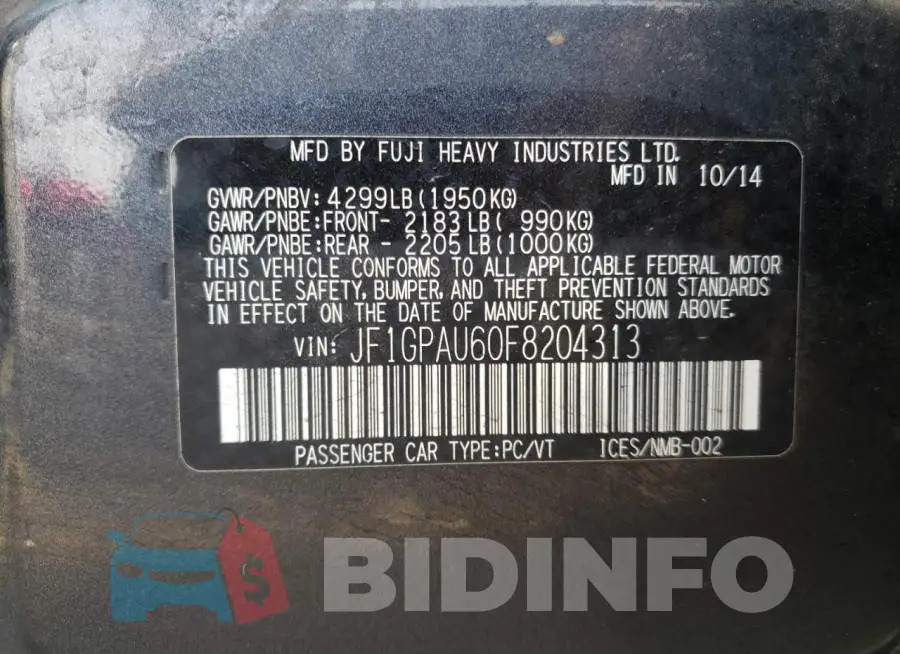 JF1GPAU60F8204313 Photo# 10